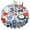 Pioneer Flower Floral-1, variant on Pioneer Flower Floral Print Pattern Round Tablecloth 60"x60",Wrinkle Wipeable Table Cloth for Kitchen Dining Room Picnic Patio Party