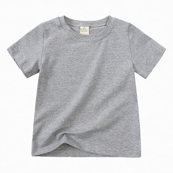 Zanarzt Summer Clothes for Teens Cotton Girls T Shirts Kids Short Sleeve Tops Summer Tee Shirts Clothes for Toddlers 4-5 Years,Grey