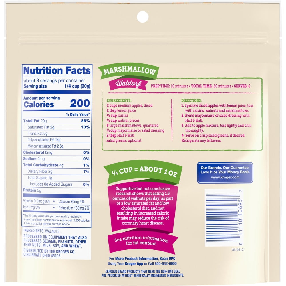 Kroger Walnut Pieces 8 oz - 5 Pack