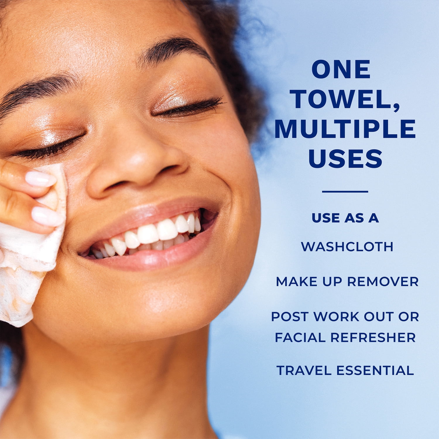 Q-tips Clean Disposable Face Towels, Soft & Durable Clean Towels For Face, Disposable Face Towel For Sensitive Skin, 25 Count