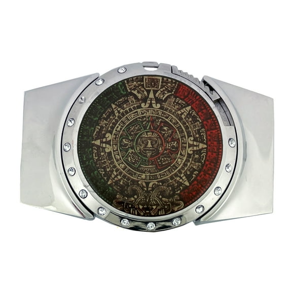 Removable Lighter & Belt Buckle Combo Aztec Calendar Multicolored Metal New Men Women Western Cowboy Cowgirl Rodeo Style Adult Big Size