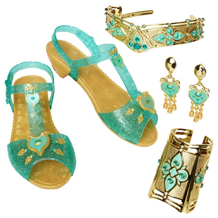 Disney Princess Aladdin Jasmine Deluxe Accessory Set includes shoes, tiara, and earrings