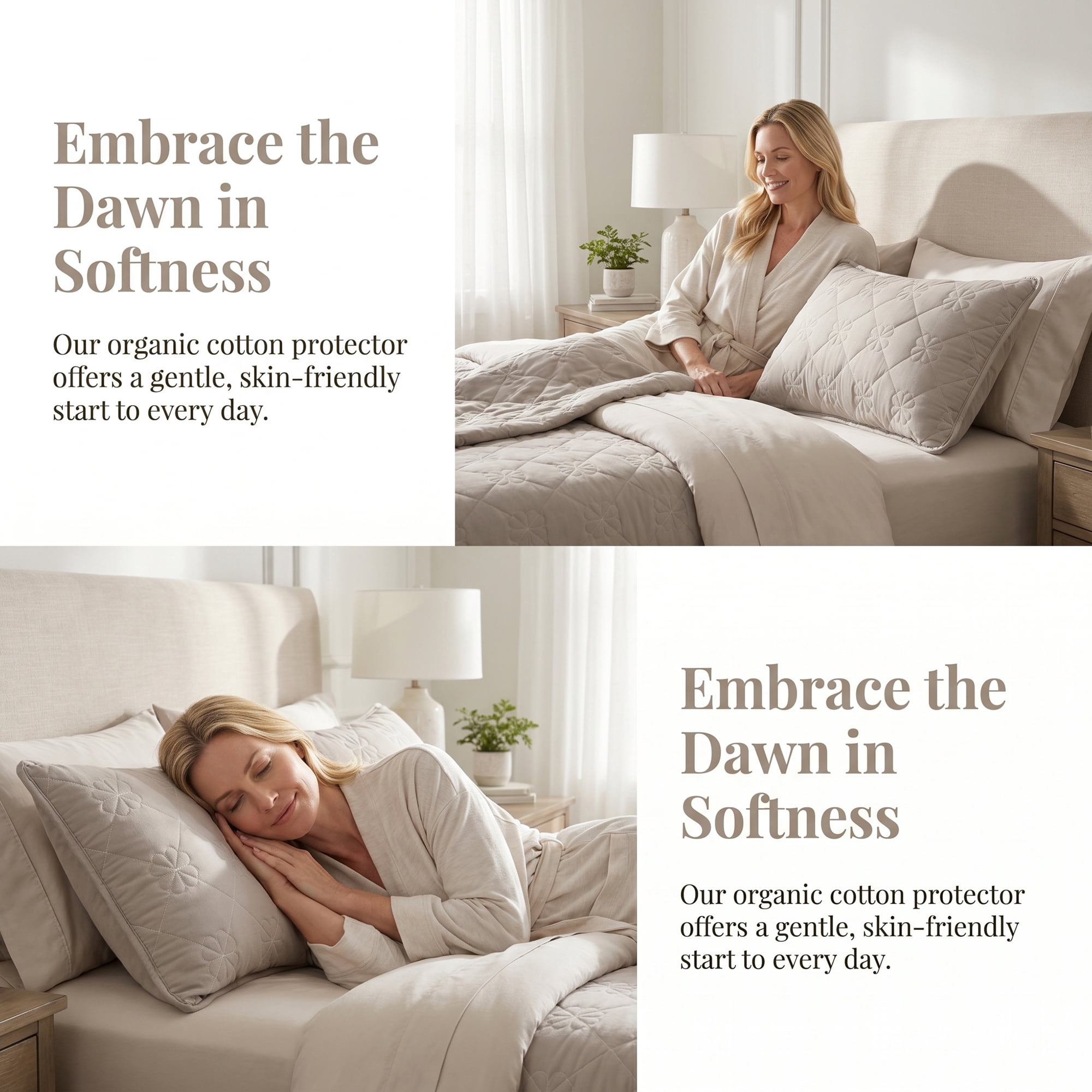 Unique Bargains 1 Pack Polyester Comfortable Quilted Pillow Protector for Home Light Gray