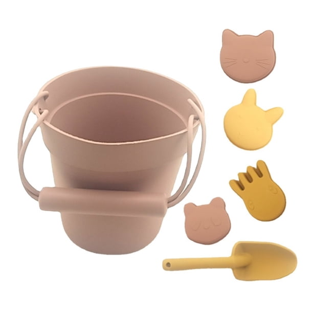 Juego De 6 Unidades De Juguetes De Playa, Juego De Herramientas De Excavación De Arenero De Silicona, Cubo De Arena Portátil Para Playa, Juguete Eigraketly FN007379-01