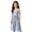 Light Blue, variant on Girls Cotton Linen Wide Leg Shorts , Elastic Waist Culottes, Casual 2-Piece Outfit for Kids Summer White 3-4 Years
