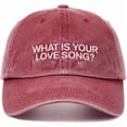 thumbnail image 2 of Baseball Cap What Is Your Love Song Printed Denim Vintage Cap Concert Fans Gifts, 2 of 7