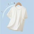 thumbnail image 2 of SROBPTY Toddler Summer Tshirts, Children's Summer Breathable Solid Short Sleeve Round Neck Sports T-shirt White 9-10 Years, 2 of 5