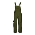 thumbnail image 5 of Denim Jumpsuits for Women Suspender Pants Straight Leg Casual Loose Overalls Multi Pockets Cargo Jeans Rompers Army Green,M, 5 of 6