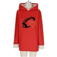 thumbnail image 5 of Women Warm Sherpa Lined Hoodies Cute Fleece Crewneck Sweatshirt Long Sleeve Warm Pullover Loungewear Cold Weather, M Red, 5 of 6