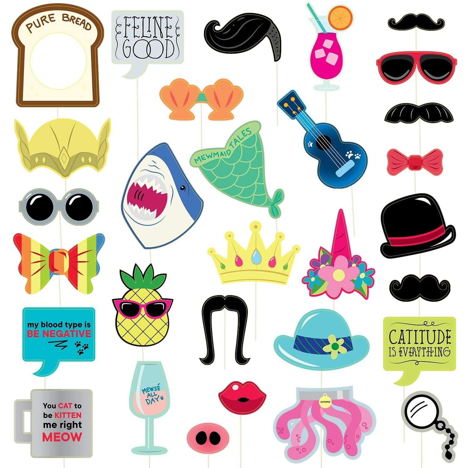 Funny Adult Hen Photo Booth Party Props Funny Mustache Selfie Birthday Wedding 