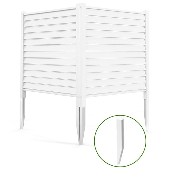 Gymax 2 Pack AC Fence Panel w/Metal Ground Stakes Reasonable Slat Spacing 44'' x 45''