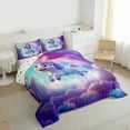 thumbnail image 3 of Castle Fairy Cute Animal Unicorn Bedding Comforter Set 2pcs for Preppy Children Kids,Dreamy Princess Twin Comforter Sets Microfiber,Kawaii Rainbow Breathable Bedding Set,Breathable Home Decor, 3 of 8