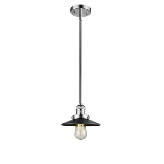 Innovations Lighting  Franklin Restoration Railroad - 1 Light 8" Stem Hung Mini Pendant Polished Chrome/Matte Black