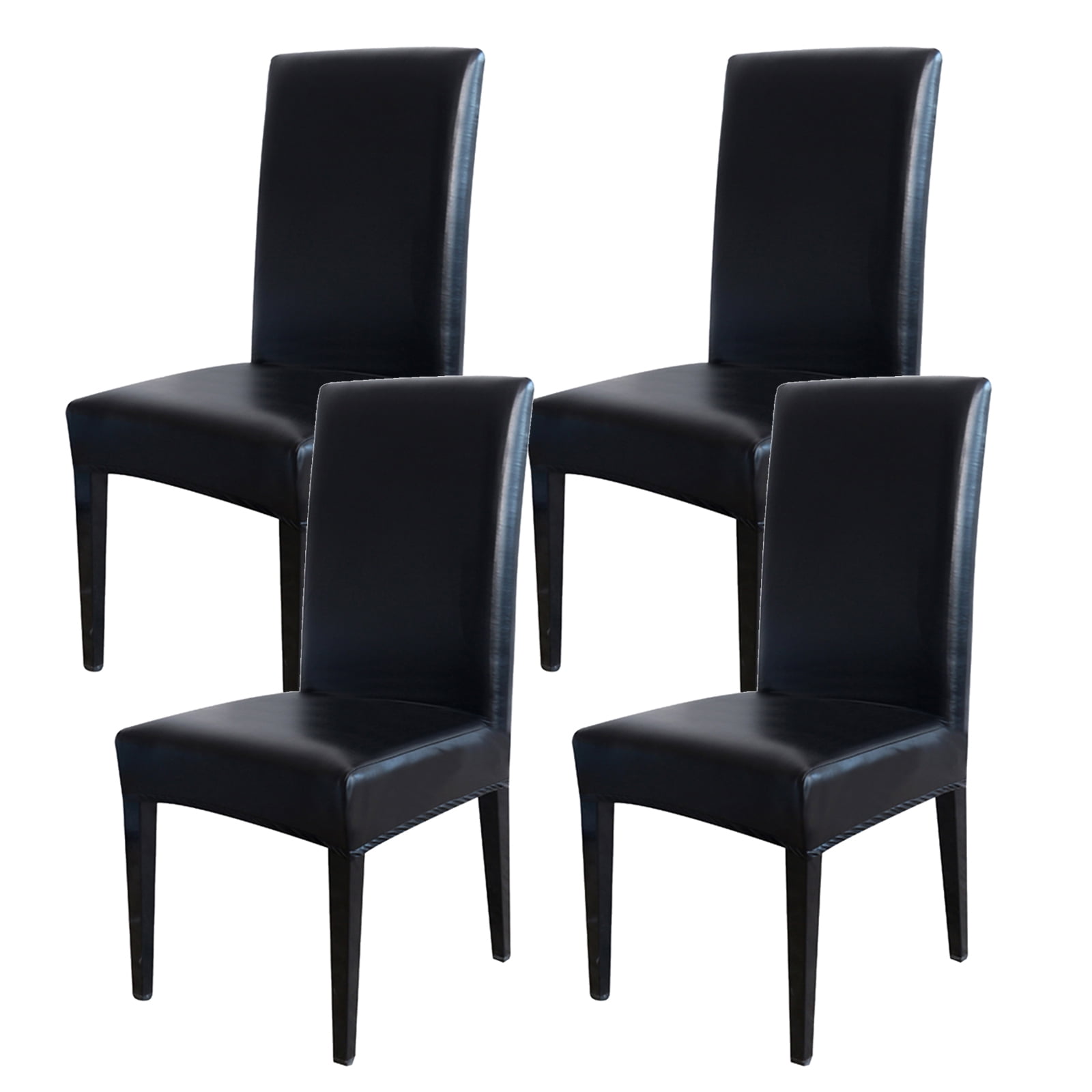 Rosnek 4 Pack Waterproof PU Leather Chair Cover, Stretch Dining Chair
