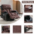 thumbnail image 6 of LEGAHOME Lift Recliner, Electric Power Recliner Chair with Massage Function, PU Leather Lift Chair with Cup Holders and Side Pocket, Wide Seat Recliner Sofa for Elderly, Brown, 6 of 10