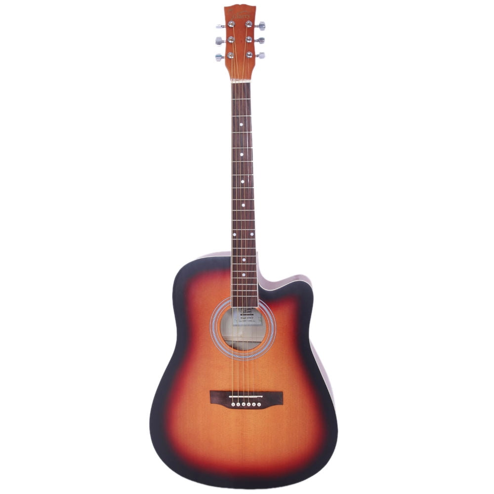 Kepooman 41 inch Notch Spruce Panel Acoustic Guitar Full Size Folk Guitar Bundles with Bag & Shield & Wrench for Music Lovers - Gradient Sunset Color