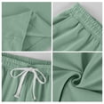 thumbnail image 6 of Men's Pants Elastic Waist Drawstring 3/4 Length Solid Textured Knit Loose Soft Breathable Summer Bottoms for Gym Workout Weekend Outings and Active Days Light Green M, 6 of 9