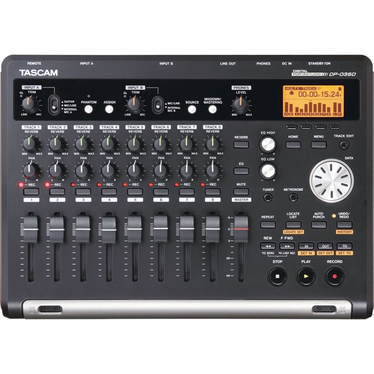 Tascam DP-03SD Digital Portastudio 8-Track Recorder with Samson