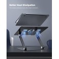 thumbnail image 3 of Adjustable Laptop Stand, Portable Laptop Riser, Aluminum Laptop Stand for Desk Foldable, Ergonomic Computer Notebook Stand Holder for MacBook Air Pro and More laptops (10-17.3'') - Black, 3 of 15