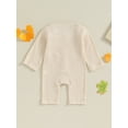 thumbnail image 4 of Wassery Toddler Baby Boy Cotton Linen Jumpsuit Solid Color Long Sleeve Button Down Romper with Pockets Newborn Infant Cute Spring Fall Outfit 0-24M, 4 of 8