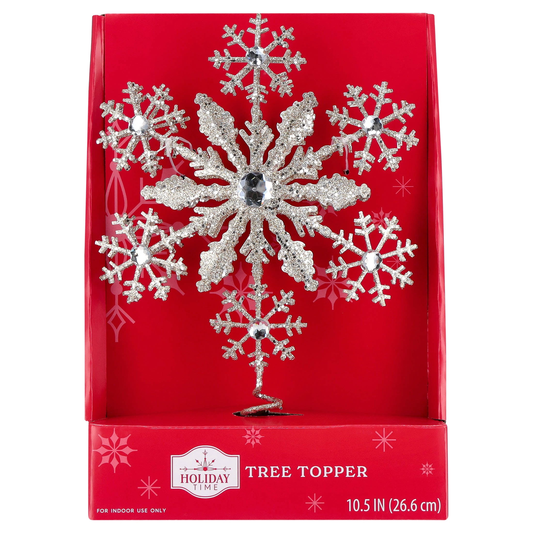 Metal Glitter Snowflake Christmas Tree Topper, Gold, 10.5", by Holiday Time