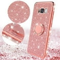 thumbnail image 3 of Glitter Ring Stand Phone Case for Samsung Galaxy S8 Plus Case,Cute Bling Bumper Kickstand Sparkly Clear Soft Protective for Girls Women, 3 of 5