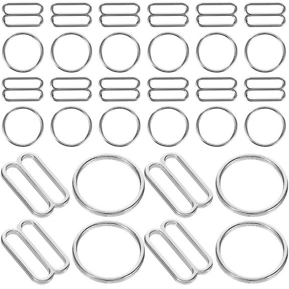 WORGEOUS 30 Pairs Switch Shoulder Strap Adjustment Buckle 1.80X1.80X0.10CM Silver