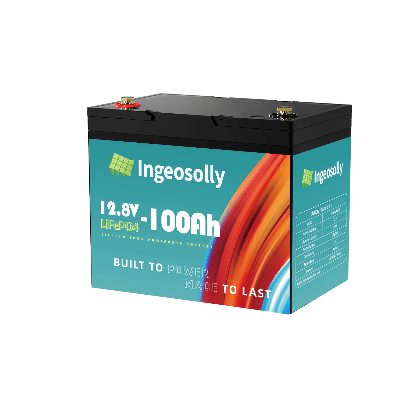 12V 100Ah LiFePO4 Lithium Battery,Mini Group 24 100A BMS Ingeosolly Battery for RV,Solar,off-Grid,Backup Power,Marine