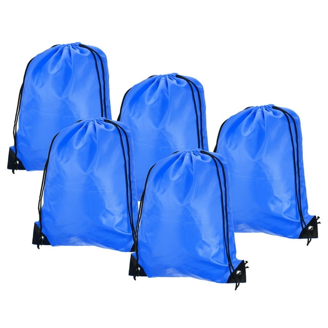 Unique Bargains 42x34cm Nylon Drawstring Bag Bulk Storage Cinch Backpack Sack, Sky Blue 10 Pack