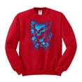 thumbnail image 2 of 3D Blue Skulls Trendy | Mens Fashion Crewneck Graphic Sweatshirt, Red, 3XL, 2 of 4