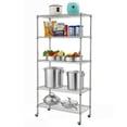 thumbnail image 5 of IVV 5-Shelf Storage Rack with Casters, NSF-Certified Heavy Duty Steel Utility Rack, Adjustable Metal Wire Shelving, 35.4"L x 17.7"W x 70.9"H, Chrome, 5 of 8