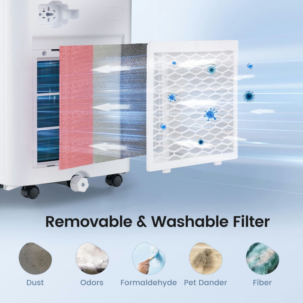 Topcobe 90 Pint 4500/6000 Sq. Ft Dehumidifier with Continuous and Auto Mode for Home Dorm