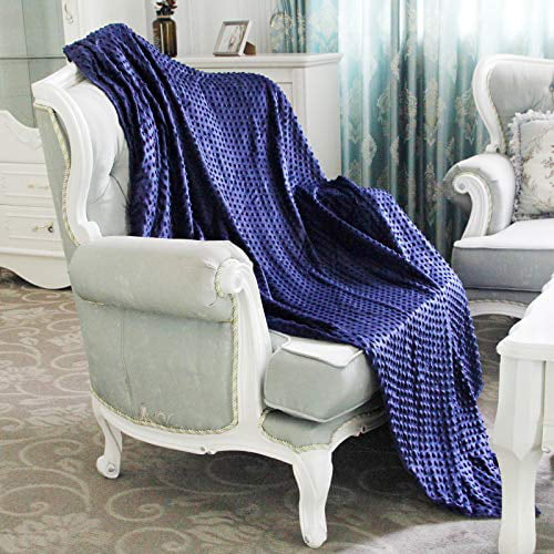 Soft Warm Blanket with Minky Raised Dotted Blanket Throw Rug Sofa Bedding50"x60" 