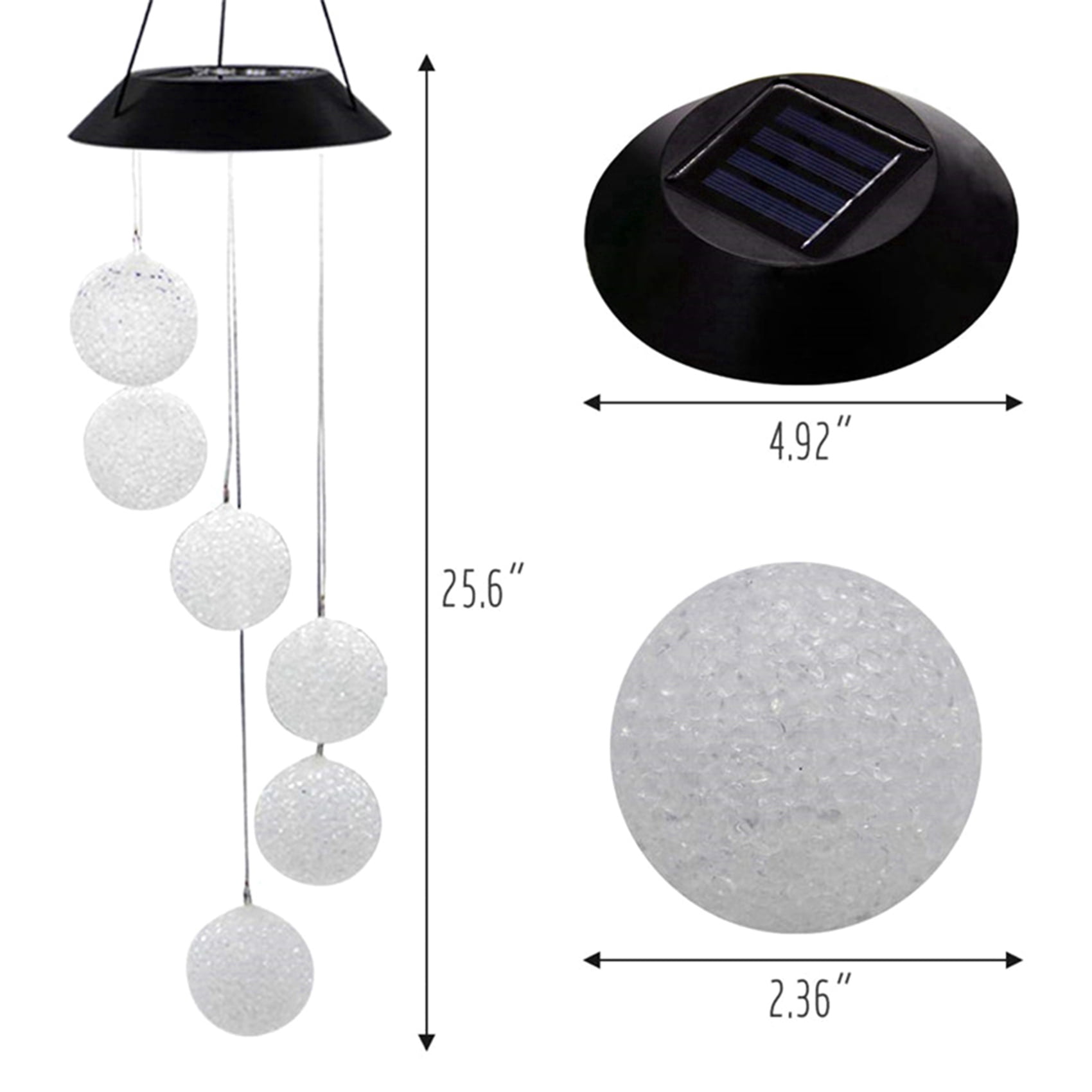 2X Outdoor Solar-Powered Hanging Wind Chime, Windchimes Outdoor Yard Garden Decor Best Gifts for Mom