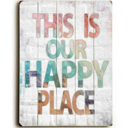 One Happy Place One Bella Casa 0004-4664-25 9 x 12 in. This is Our Happy Place Solid Wood Wall Decor by Misty Diller ()