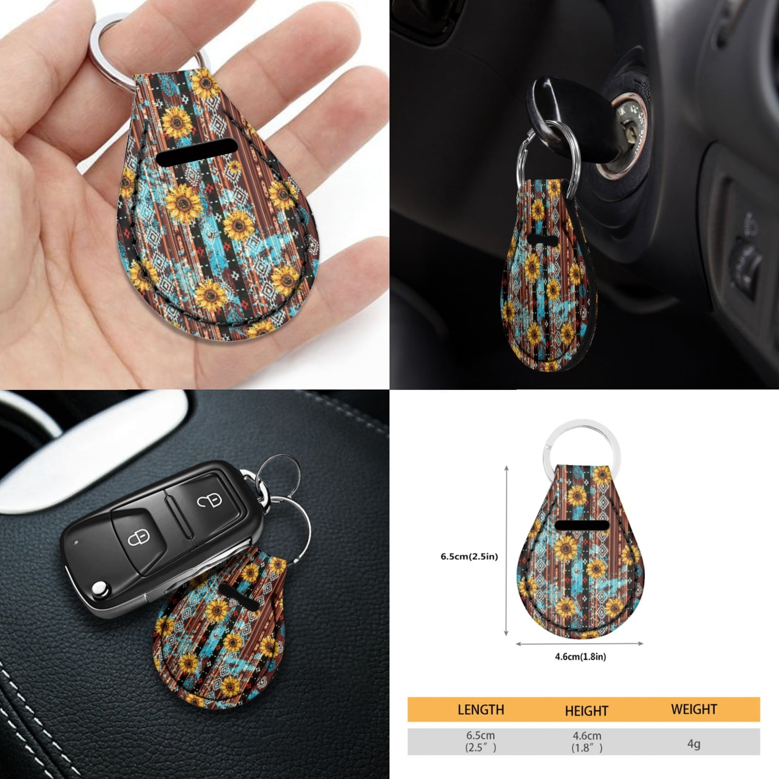 Renewold American Tribal Sunflower Brown 11 Pack Car Seat Covers Full Set, Universal Car Seat Protector Set with Steering Wheel Covers Seat Belt Covers Coaster Keyrings Fit for Most Cars SUV
