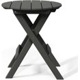 thumbnail image 5 of SSyao HDPE Outdoor Folding Dining Table, 24.5 Inch Round Portable Patio Table, All-Weather Bistro Table for Garden, Balcony, Deck, Porch, or Backyard, Gray, 5 of 10