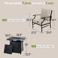 thumbnail image 3 of Summit Living 5 cs Outdoor Conversation Set with 28 inch Fire Pit Table, Patio Furniture Metal Sectional Sofa with Beige Cushions for 4 People, 3 of 16