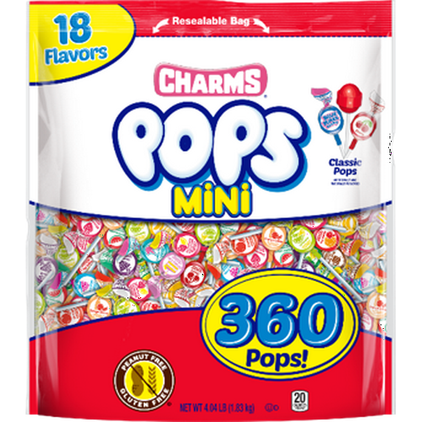 Charms Mini Pop Lollipops, 4.04 Lb (360 Pieces) - Walmart.com - Walmart.com