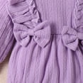 thumbnail image 4 of Infant Baby Girl Fall Winter Sweater Romper + Headband Long Sleeve Warm Jumpsuit Ruffled Bodysuit 1-18M, 4 of 5