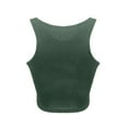 thumbnail image 4 of TODOZO Tank Top for Women 2025 Womens Summer Tops Summer Tops for Women Womens Tank Tops Solid Color Sleeveless Crop Top for Women Green L, 4 of 5