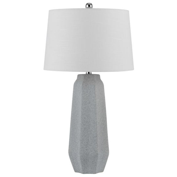 Cal Lighting 150W 3 Way Drayton Ceramic Table Lamp With Hardback Fabric Shade (Sold In Pairs)