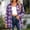 Purple, variant on QUNYINEY Coats for Women Button Down Lightweight Spring Plaid Cardigan Collar Outerwear Long Sleeve Jacket for Women