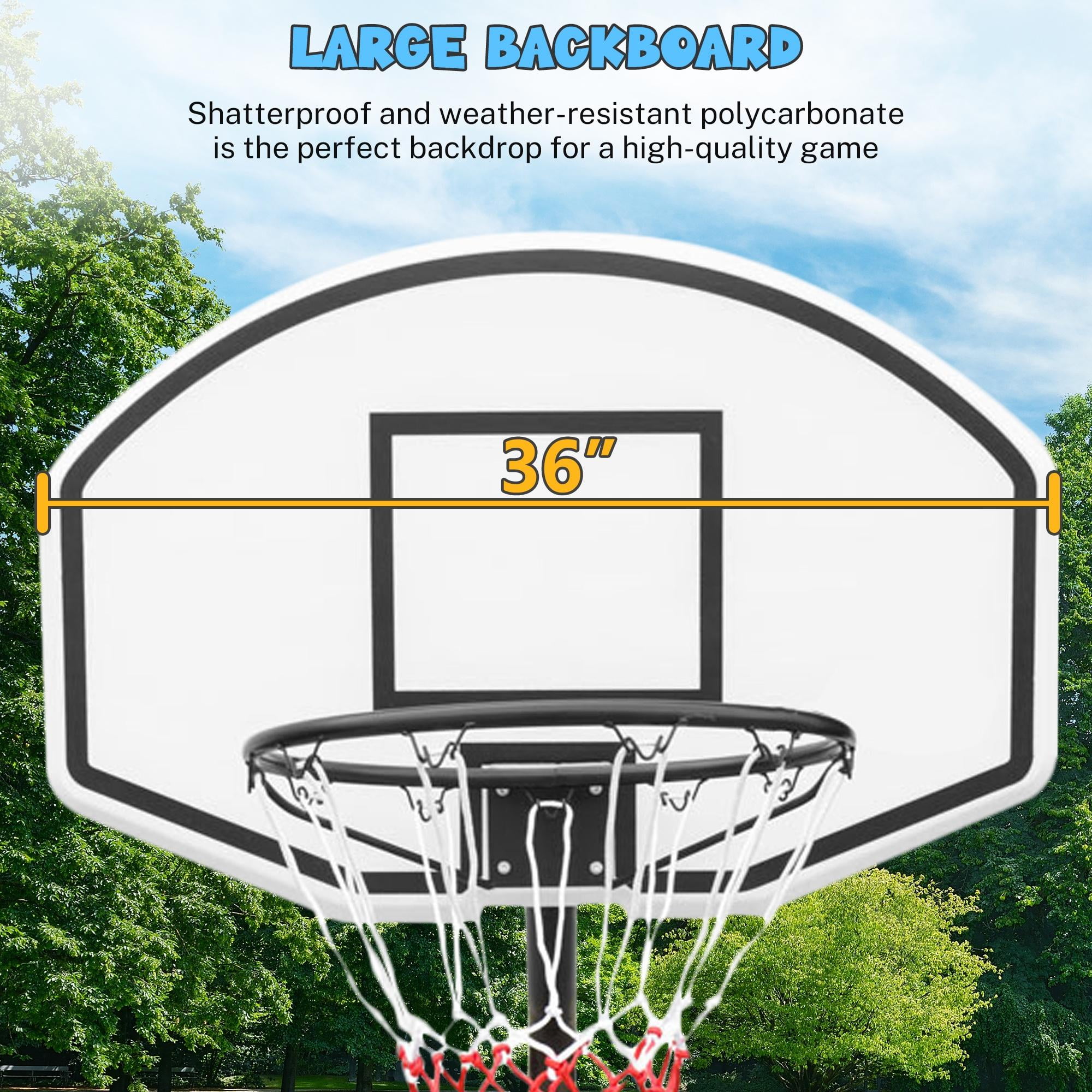 Segmart Portable Poolside Basketball Hoop, 3.1 ft to 4.7 ft Adjustable Height, Outdoor Basketball Hoop with 36" Backboard, Black