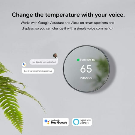 Google - Nest Smart Programmable Wifi Thermostat - Snow