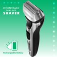 thumbnail image 2 of Afeitadora eléctrica recargable Chargeworx de doble lámina para hombre: recortadora de cuello y barba desplegable, afeitadora de bigote, indicador LED de batería, doble voltaje, ideal para viajes - Se, 2 of 5