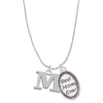 thumbnail image 1 of Delight Jewelry Silvertone Large Initial - M - Best Mom Ever Charm Necklace, 1 of 4