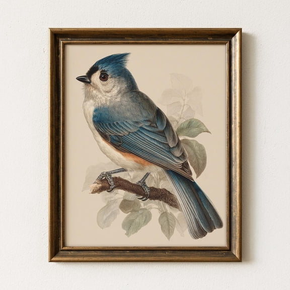 Tufted Titmouse Audubon Bird Print Poster Print Poster Bird , Rustic Nature Decor, Cottagecore Bluebird Art, 197, Size 8x12 UNFFRAMED F03.1.6l3300