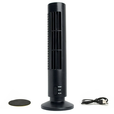 Redcolourful Portable USB Vertical Bladeless Fan, Mini Air Condition Fan Desk Cooling Tower Fan for Home/Office