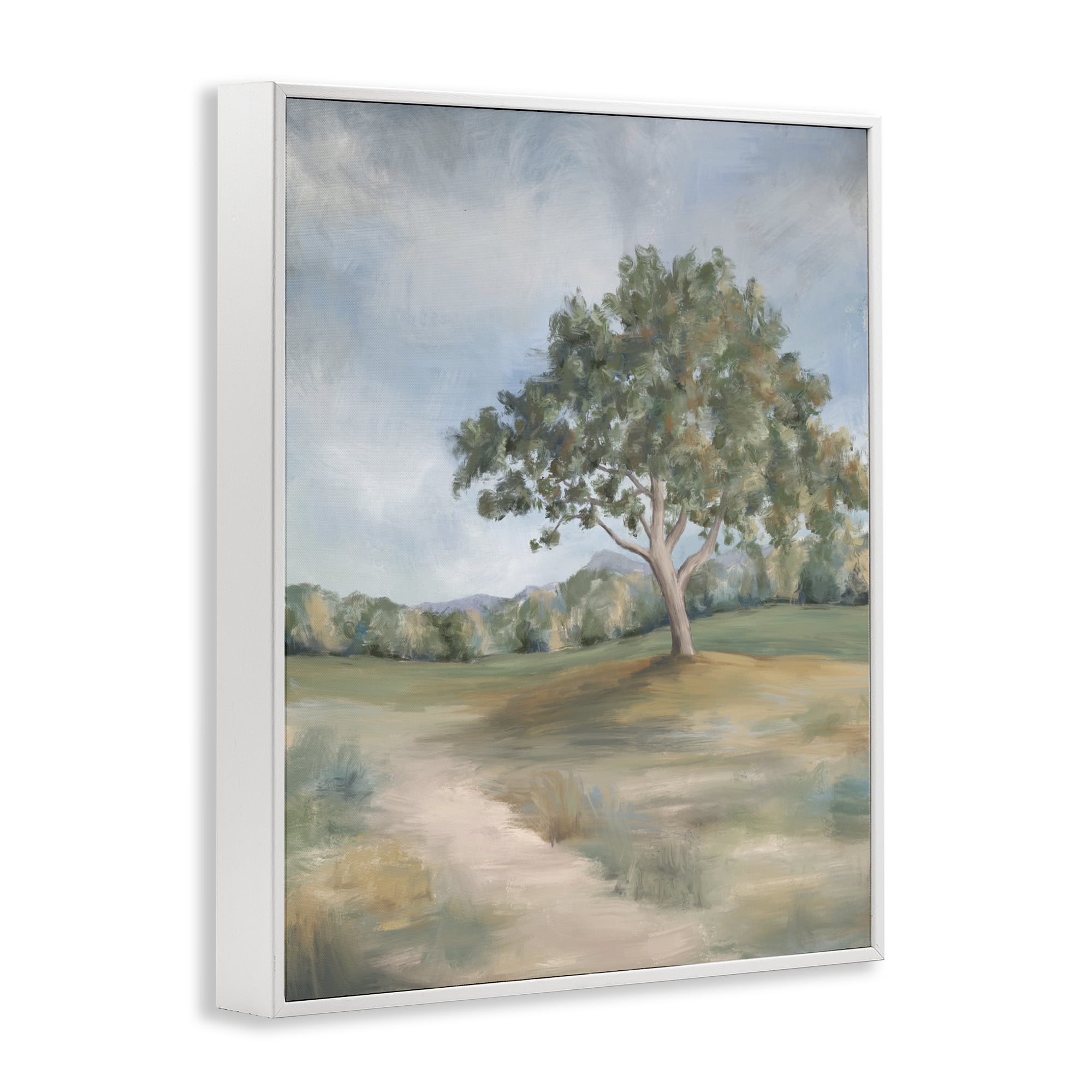 Countryside Tree Scenery White Framed Giclee Art, design by Leah Noel Art